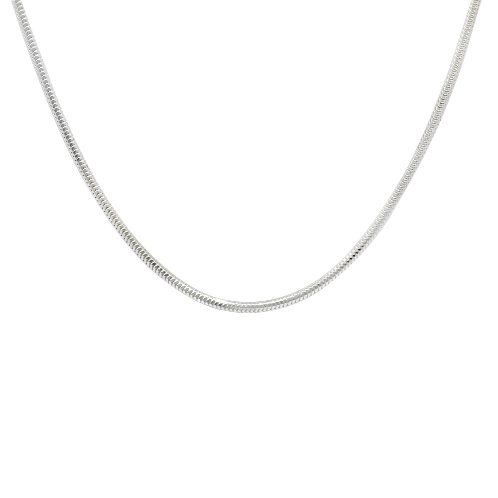 925 Ayar Gümüş 60 cm Uzunluk Real Snake Model Erkek Zincir Kolye - 5