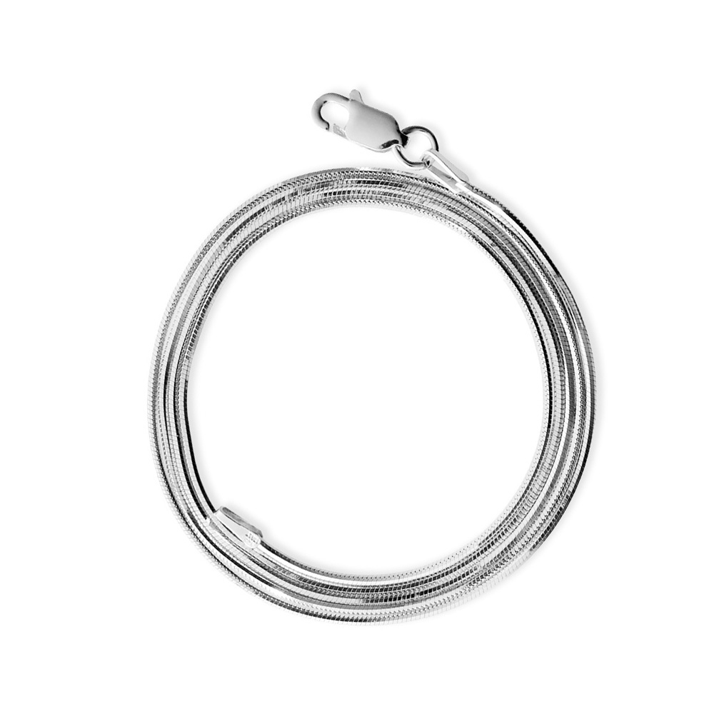 925 Ayar Gümüş 60 cm Uzunluk Real Snake Model Erkek Zincir Kolye - 2