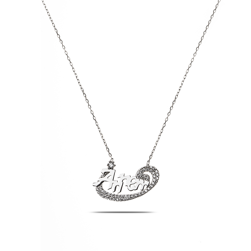 Annem Yazılı 925 Ayar Gümüş Bayan Kolye - 2