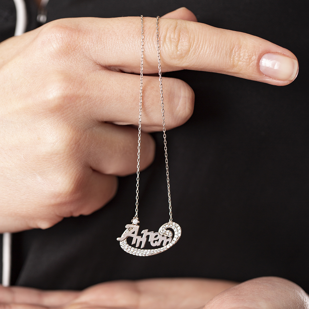 Annem Yazılı 925 Ayar Gümüş Bayan Kolye - 5