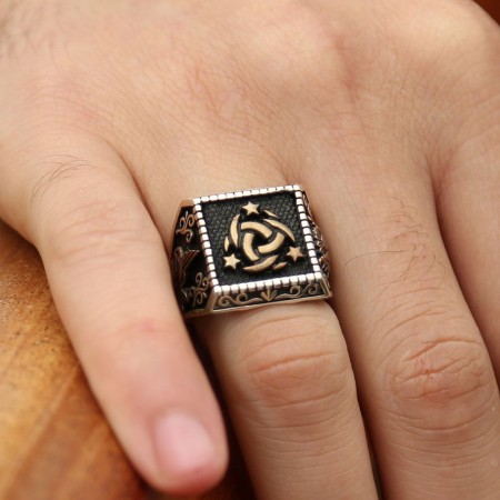 925 Ayar Gümüş Armalı Teşkilat-ı Mahsusa Yüzük - Tesbihane