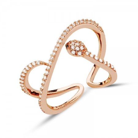 925 Ayar Gümüş Ayarlanabilir Yılan Model Yüzük - Tesbihane