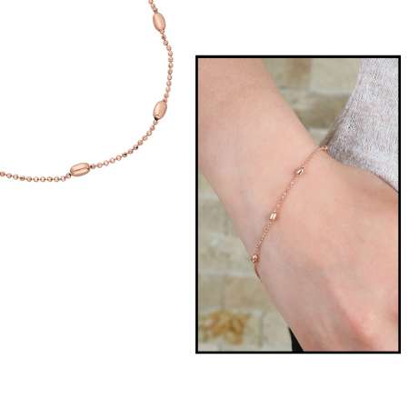 Top Zincirli 925 Ayar Gümüş Bayan Bileklik - Tesbihane