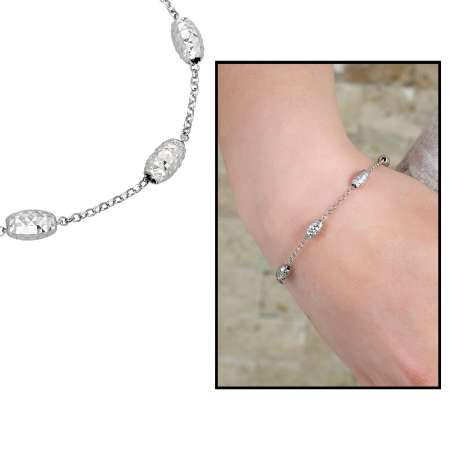 Silindir-Doch Zincirli 925 Ayar Gümüş Bayan Bileklik - Tesbihane