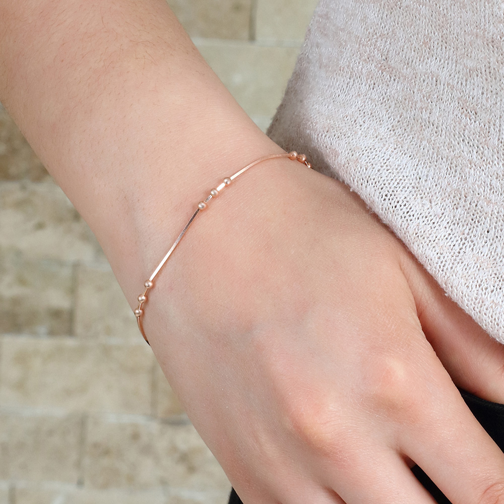 Küre Yılan Zincirli 925 Ayar Gümüş Bayan Bileklik - 2