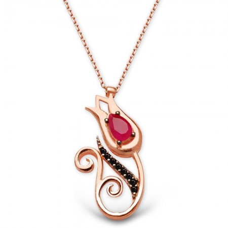 925 Ayar Gümüş Bayan Kolyesi (M-6) - Tesbihane