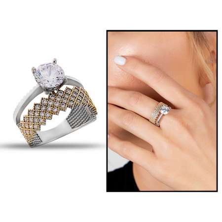 925 Ayar Gümüş Bayan Yüzük - M29 - Tesbihane