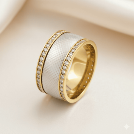 Zarif Tasarım Zirkon Taşlı 925 Ayar Gümüş Bayan Alyans - Tesbihane