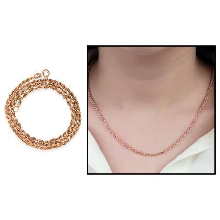 925 Ayar Gümüş Burma Halat Bayan Zincir Kolye - Tesbihane