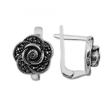 925 Ayar Gümüş Çiçek Küpe - Tesbihane