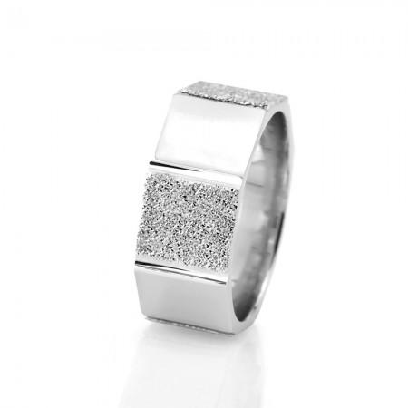 Çokgen Tasarım 925 Ayar Gümüş Bayan Alyans - Tesbihane