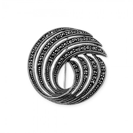 925 Ayar Gümüş Daire Figürlü Broş - Tesbihane