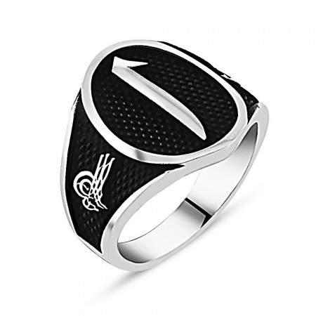 925 Ayar Gümüş Elif Yazılı Yüzük (Model-3) - Tesbihane