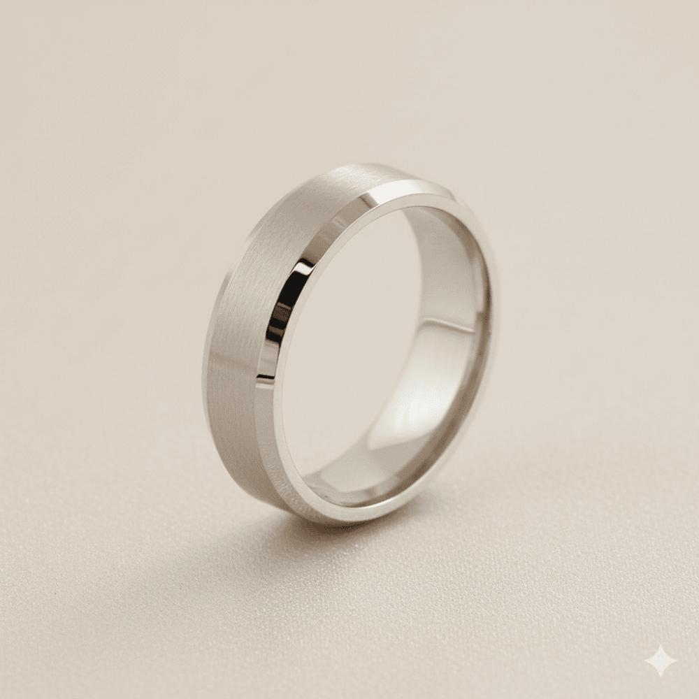 Zarif Tasarım 925 Ayar Gümüş Erkek Alyans - 1