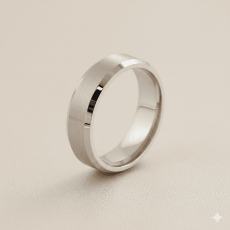 Zarif Tasarım 925 Ayar Gümüş Erkek Alyans - Tesbihane