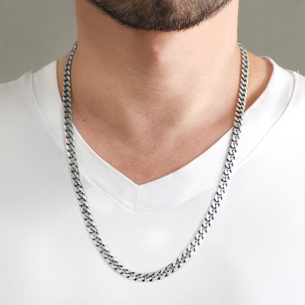 925 Ayar Gümüş 60 cm Uzunluk 80 Mikron Kalınlık Gurmet Erkek Zincir Kolye - 2