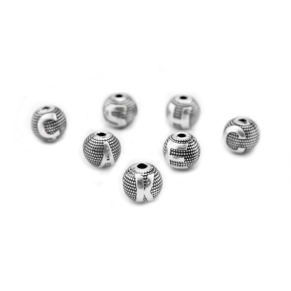 İsme Özel Küre Kesim 925 Ayar Gümüş Harf Tanesi - 2