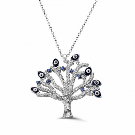 925 Ayar Gümüş Hayat Ağacı Kolye - Tesbihane