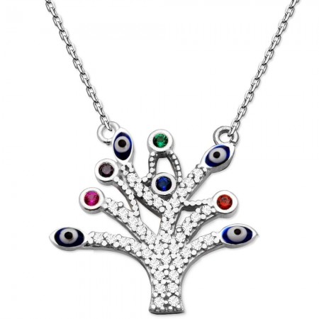925 Ayar Gümüş Hayat Ağacı Kolye - Tesbihane