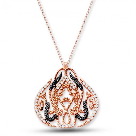 925 Ayar Gümüş Her Şey Aşk'tan Yazılı Kolye - Tesbihane