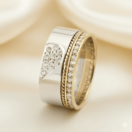 Kalbimin Sahibi ve Örgü Tasarım Zirkon Taşlı 925 Ayar Gümüş Bayan Alyans - Tesbihane