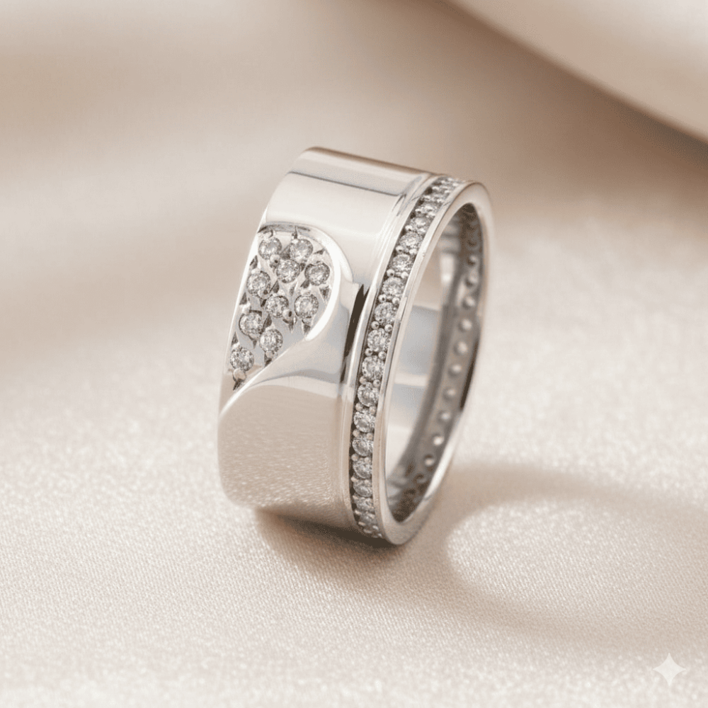 Kalbimin Sahibi Tasarım Zirkon Taşlı 925 Ayar Gümüş Bayan Alyans - 1