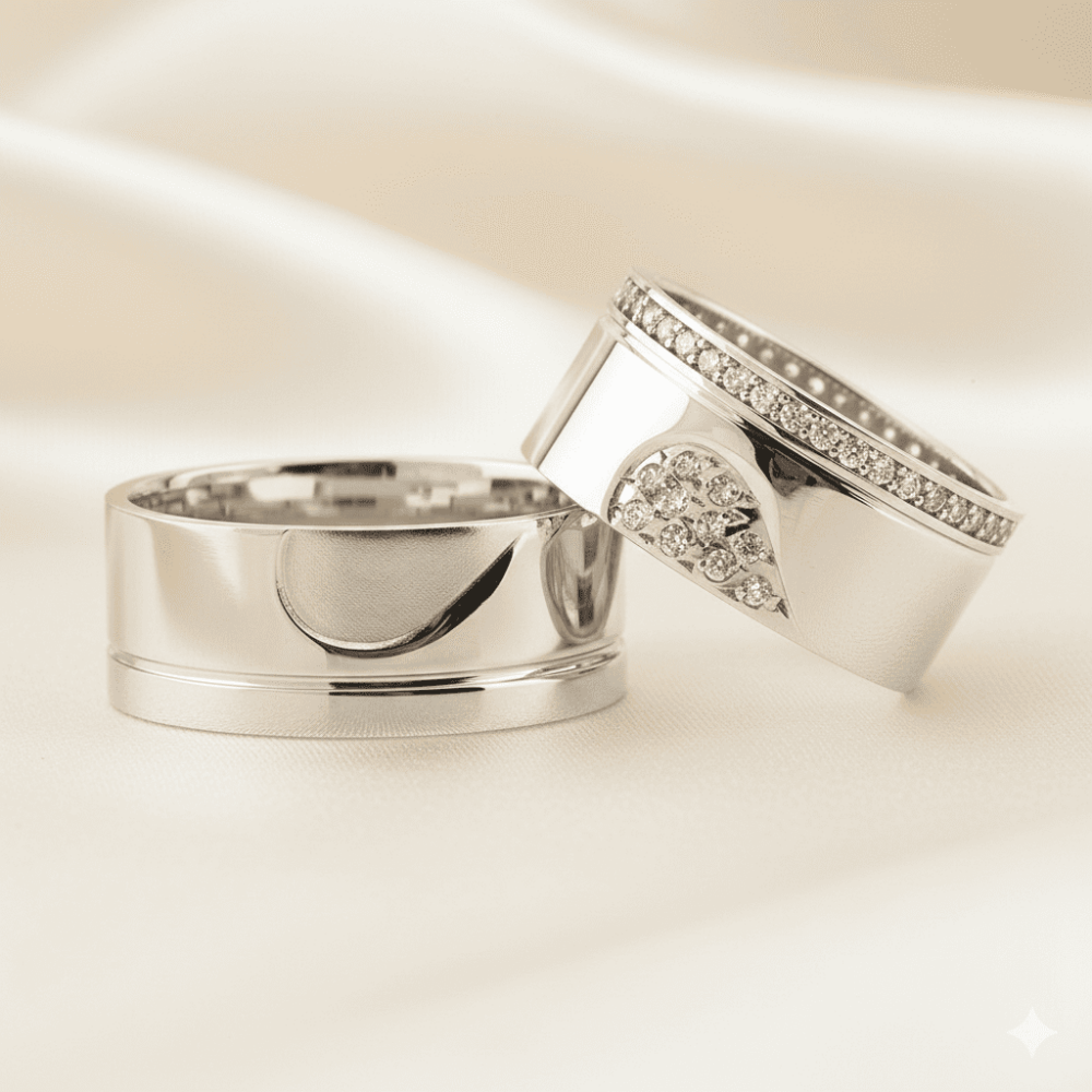 Kalbimin Sahibi Tasarım 925 Ayar Gümüş Çift Alyans - 1