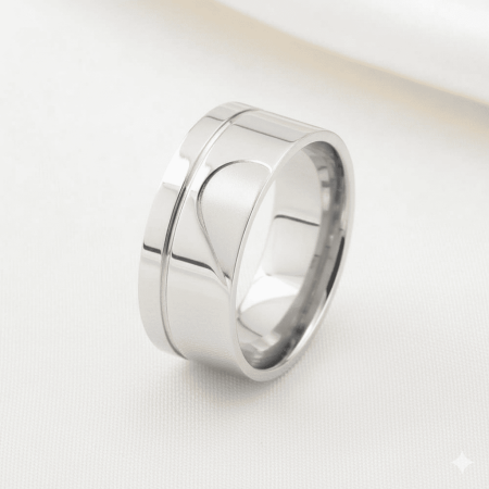 Kalbimin Sahibi Tasarım 925 Ayar Gümüş Erkek Alyans - Tesbihane