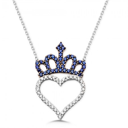 925 Ayar Gümüş Kalbimin Tacı Kolye - Tesbihane