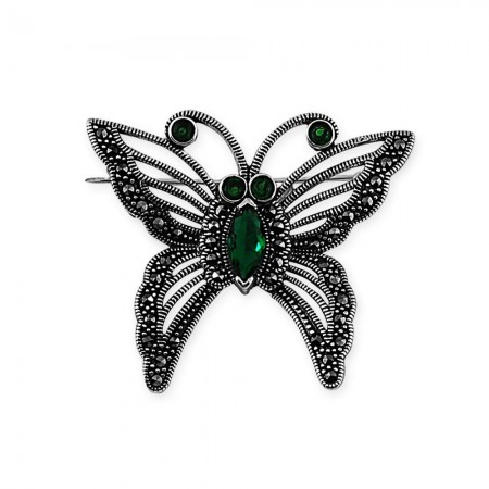 925 Ayar Gümüş Kelebek Broş - Tesbihane