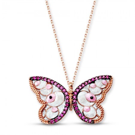 925 Ayar Gümüş Kelebek Kolye (Model-3) - Tesbihane