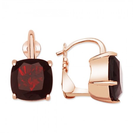 925 Ayar Gümüş Kırmızı Kare Küpe - Tesbihane