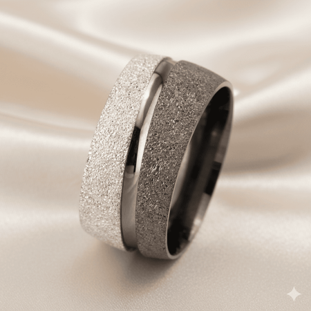 Su Yolu Tasarım Gri Beyaz Renk 925 Ayar Gümüş Bayan Alyans - Tesbihane