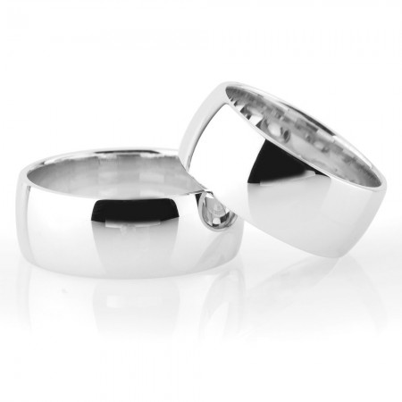 Klasik Model Bombeli Tasarım 925 Ayar Gümüş Çift Alyans - Tesbihane