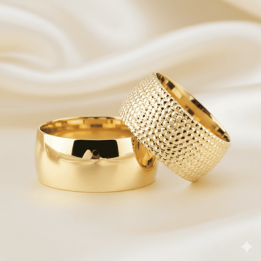 Klasik Model Yoğun İşlemeli 925 Ayar Gümüş Çift Alyans - 1