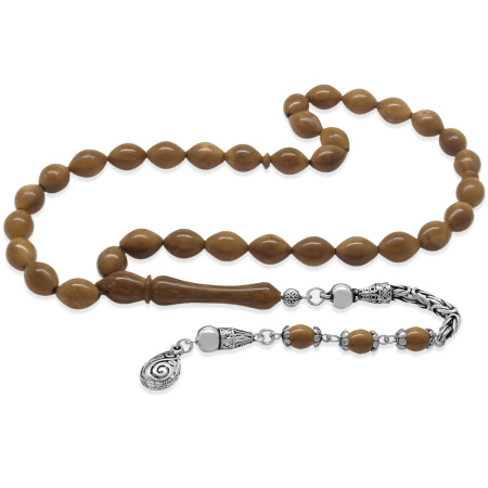 925 Ayar Gümüş Kral Zincir Püsküllü Exclusive Renk Arpa Kesim Kuka Tesbih - Tesbihane