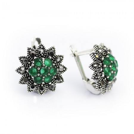 925 Ayar Gümüş Küpe - M16 - Tesbihane