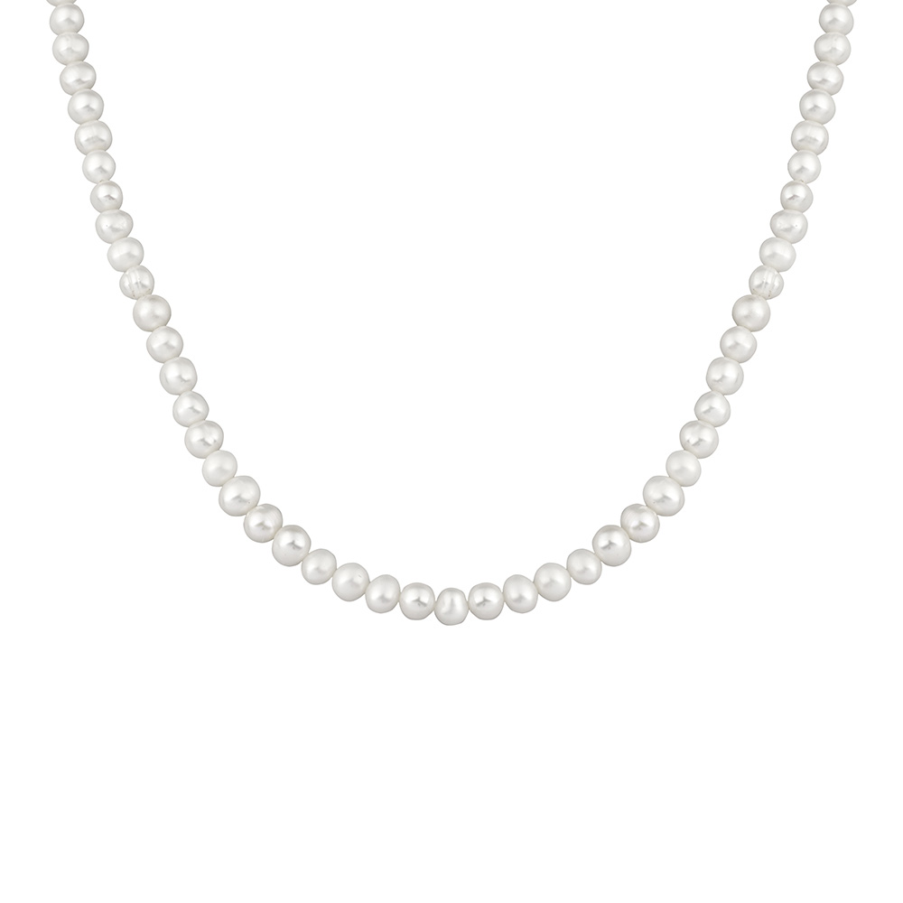 925 Ayar Gümüş Mekanizmalı 45 cm Zarif Mayorka İnci Bayan Kolye - 2