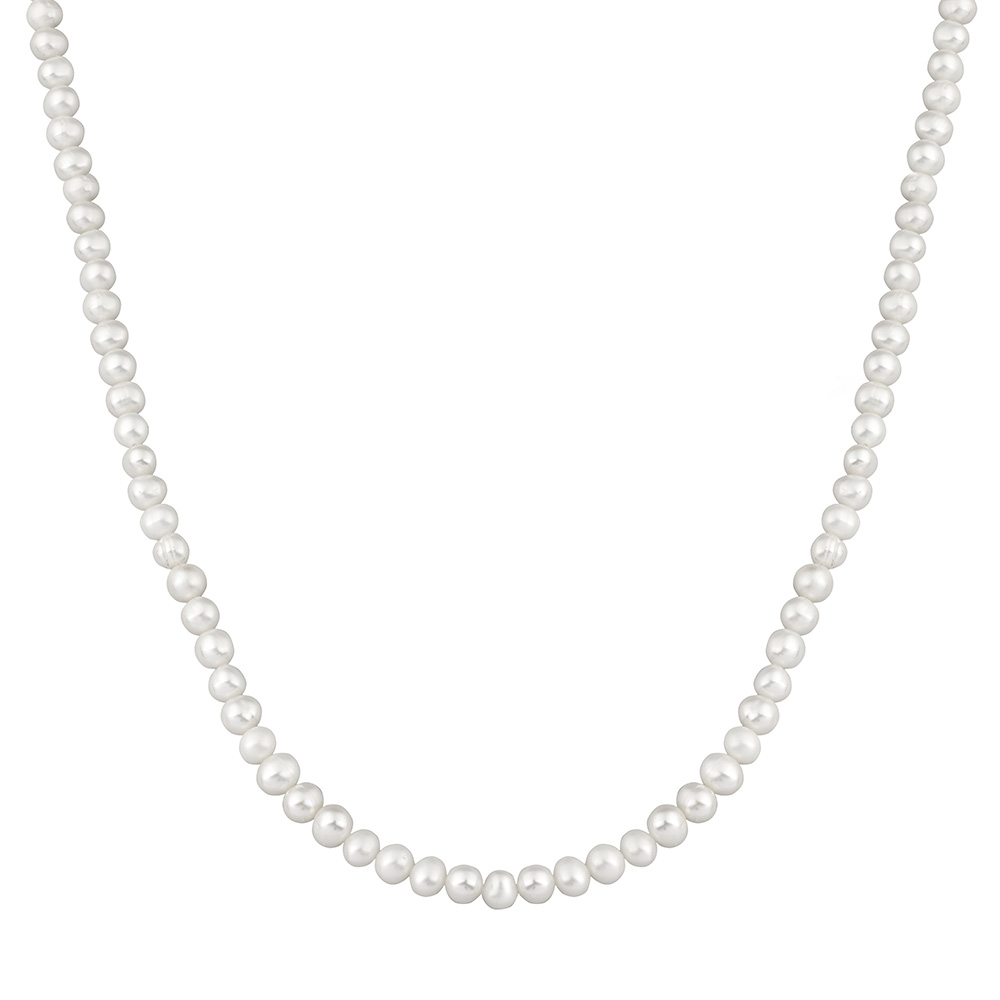 925 Ayar Gümüş Mekanizmalı 60 cm Zarif Mayorka İnci Bayan Kolye - 2