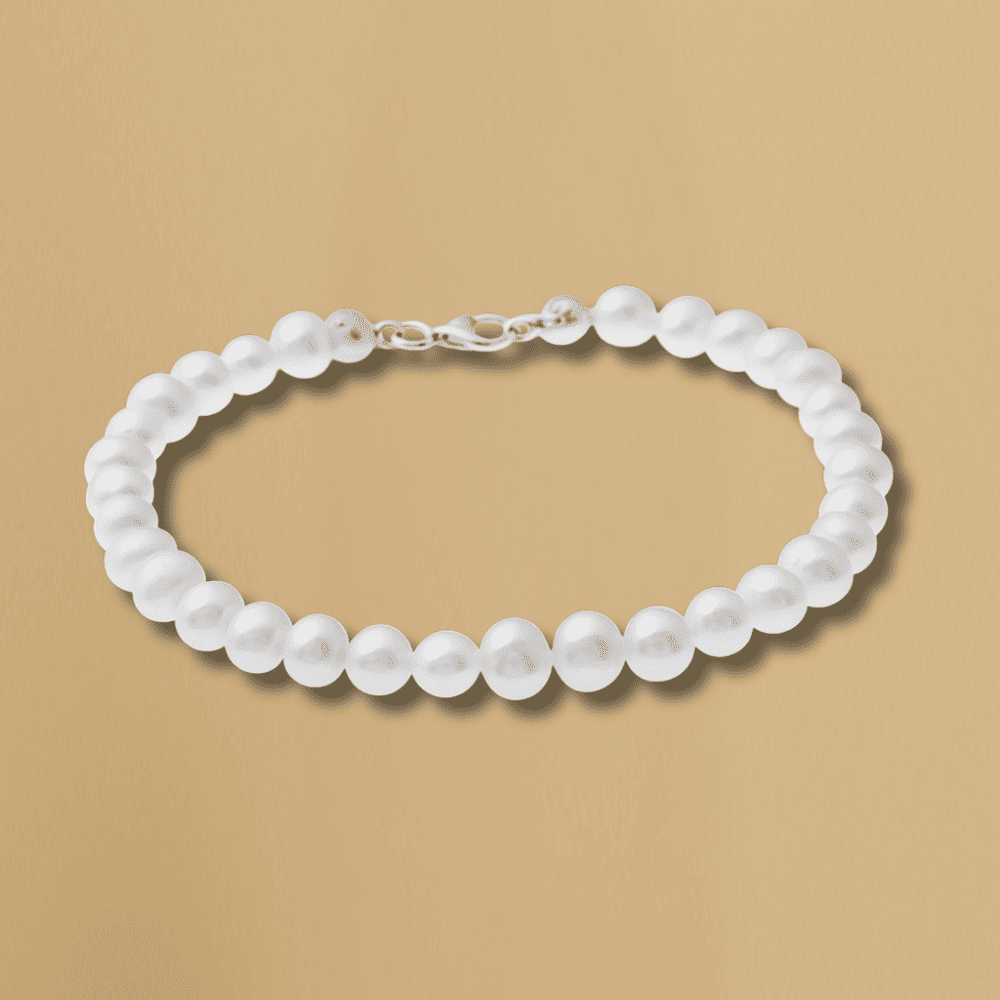 925 Ayar Gümüş Mekanizmalı Zarif Mayorka İnci Bayan Bileklik - 3