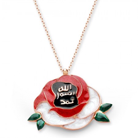 925 Ayar Gümüş Mine İşçilikli Güllerin Efendisi Kolye - Tesbihane