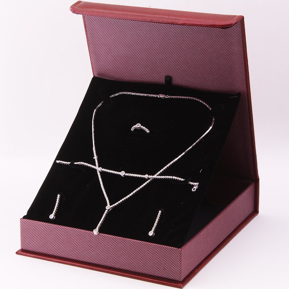 925 Ayar Gümüş Özel Hediye Kutulu Zirkon Taşlı Set (Model-3) - 1