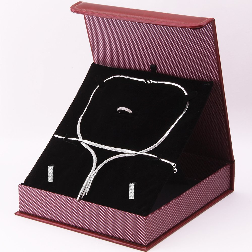 925 Ayar Gümüş Özel Hediye Kutulu Zirkon Taşlı Set (Model-4) - 1