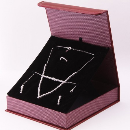 925 Ayar Gümüş Özel Hediye Kutulu Zirkon Taşlı Set (Model-6) - Tesbihane