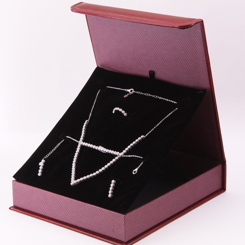 925 Ayar Gümüş Özel Hediye Kutulu Zirkon Taşlı Set (Model-6) - 1