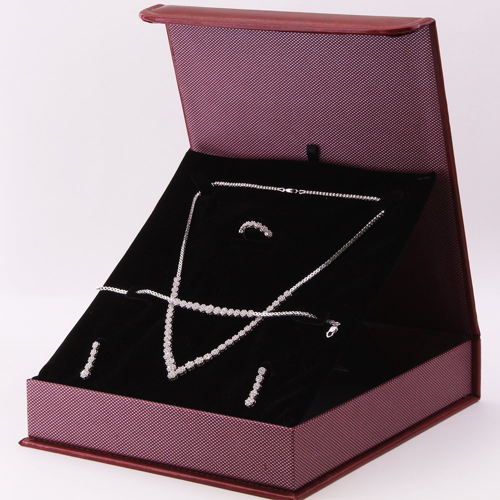 925 Ayar Gümüş Özel Hediye Kutulu Zirkon Taşlı Set (Model-8) - 1