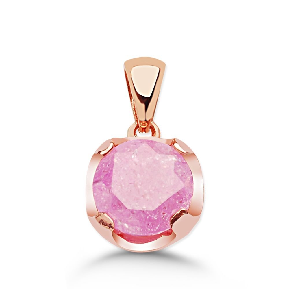925 Ayar Gümüş Pembe Kolye - 1