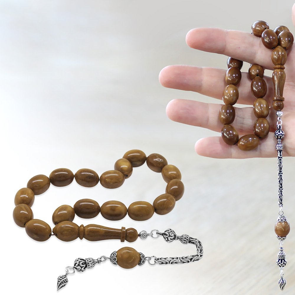 925 Ayar Gümüş Kral Püsküllü Arpa Kesim Kuka Efe Tesbih - 2