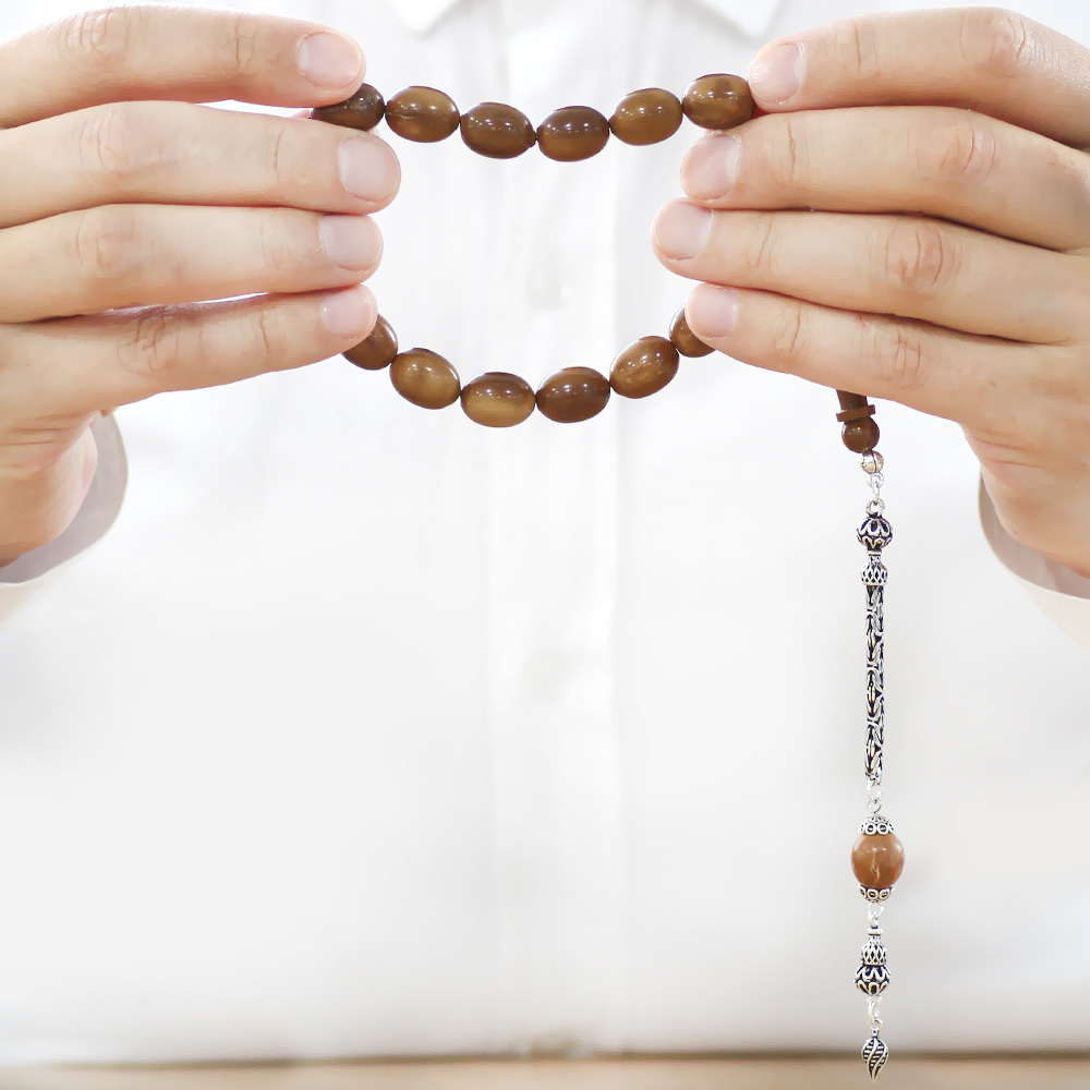 925 Ayar Gümüş Kral Püsküllü Arpa Kesim Kuka Efe Tesbih - 4