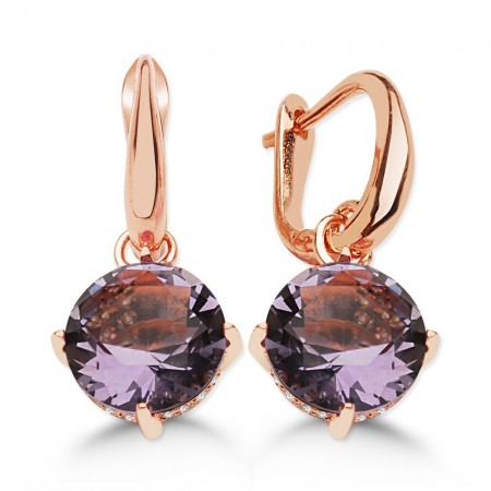 925 Ayar Gümüş Rose Kaplama Küpe - Tesbihane